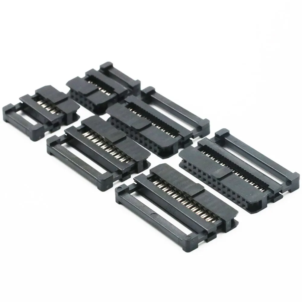 10PCS 2.0MM Pitch 6 Position 8 10 12 14 16 18 20 24 26 30 34 40 50Pin Female IDC Socket IDC Connector Ribbon Cable