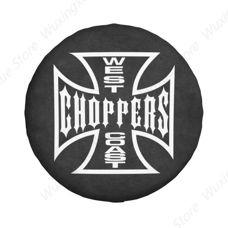 West Coast Iron Cross Choppers Spare Wheel Tire Cover for Mitsubishi Pajero Jeep RV SUV Camper Vehicle Accessories 14