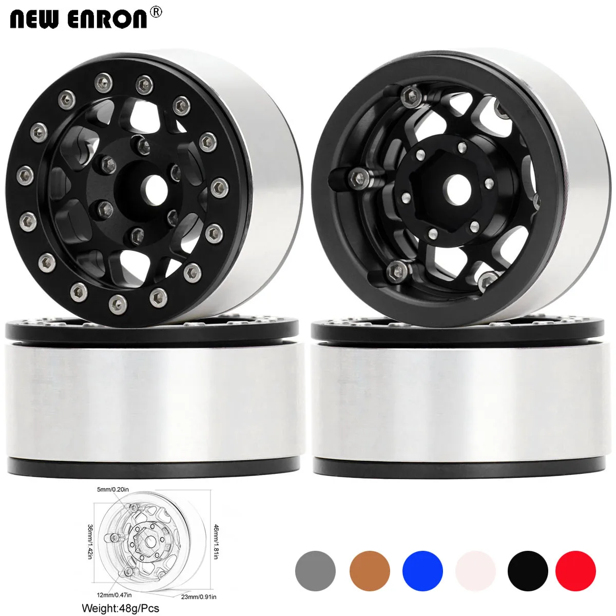 

Metal Beadlock Wheel Rim Hub 12 spoke 1.55 inch for RC Car 1/0 1/12 MN D90 TF2/ Tamiya CC01 LC70 LC80 MST JIMNY Axial 1/18 UTB18