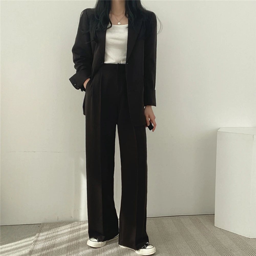 

Women Spring Autumn Long Sleeve Blazer And Pants 2PCS Sets Fashion Elegant Suits
