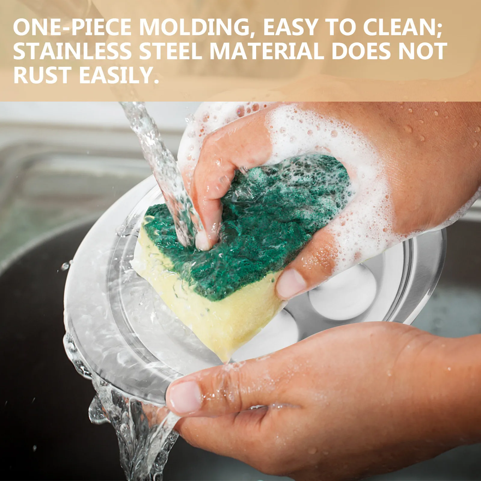 

1 шт. Тарелка для улиток из нержавеющей стали, устойчивой к ржавчине, цельнолитая, с гладким краем и рифленым дизайном, для суши и морепродуктов