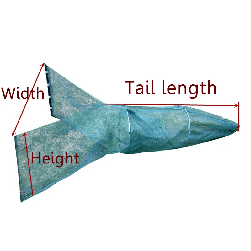 Lawaia Small Fishing Net Cage Fish Trap Crab Net Trawl Lobster Fish Cages 1M Tail length Fishing Tools and Equipment