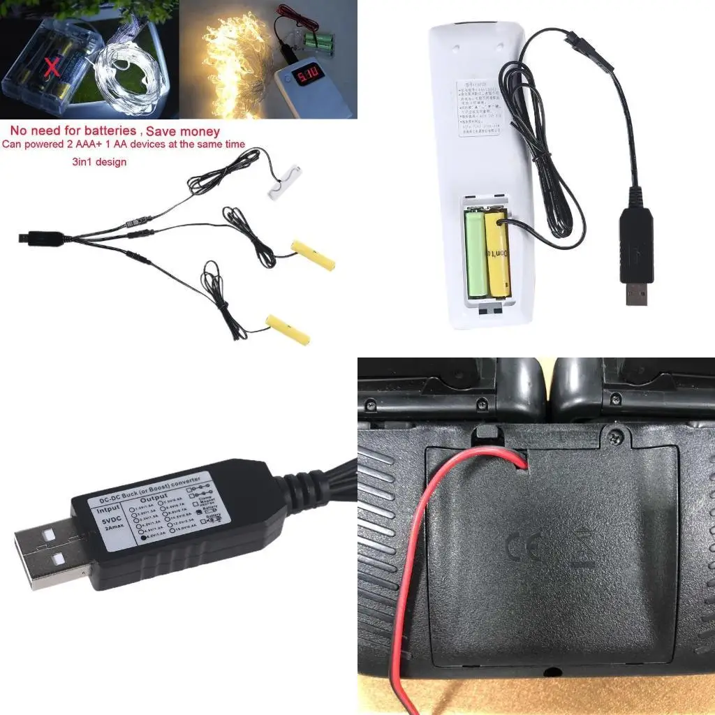 M5TD USB to 2AAA+AA Battery for Lantern LED Light Thermostat Clock Torch