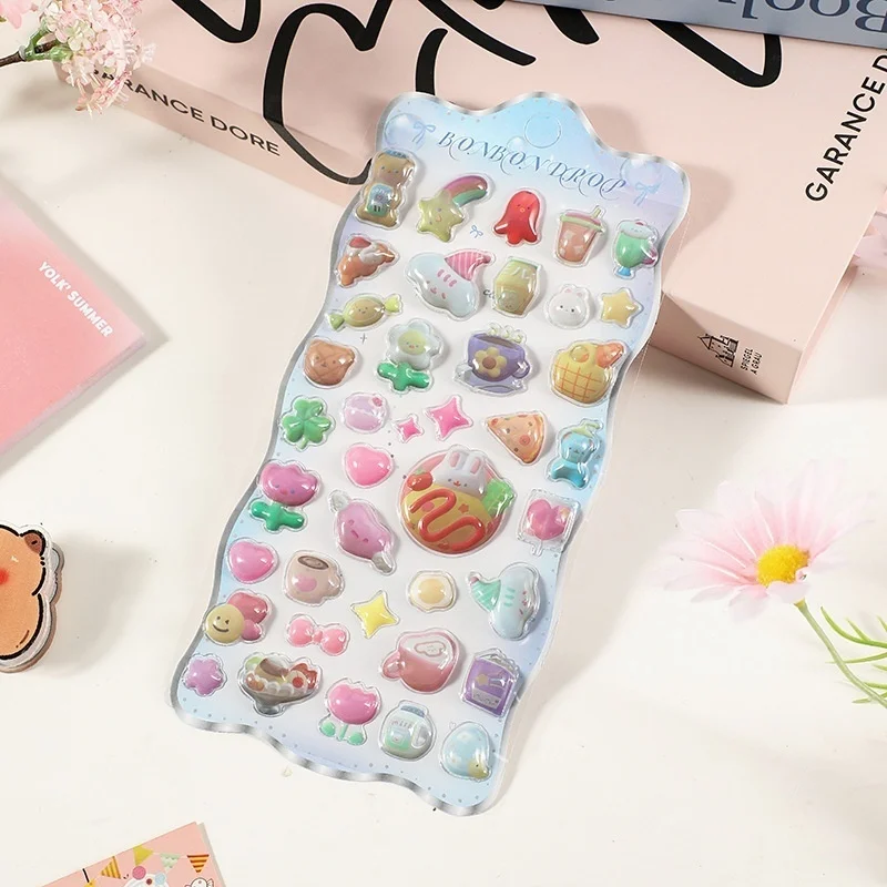 Hot Selling 3D Reliëf Meerdere Modellen Stickers Kuromi Leuke Cartoon DIY Mobiele Case Decoratie Driedimensionale Stickers Gift