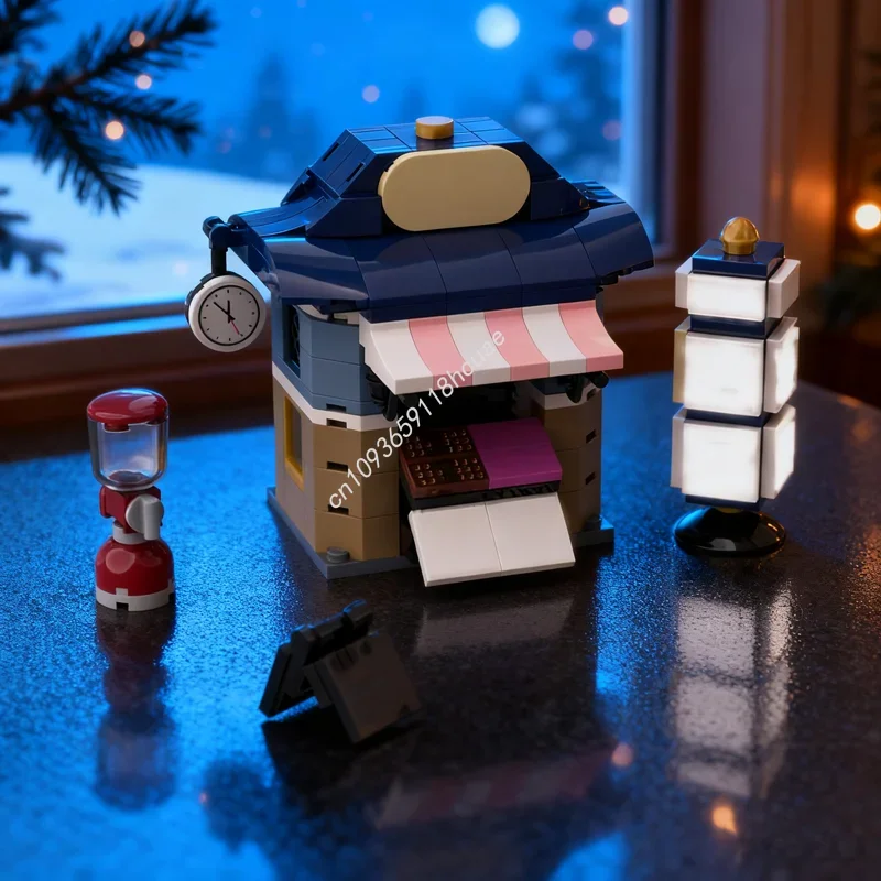 245pcs MOC Hoekkiosk Koffie Gemodulair Model Bouwstenen Architectuur Monteren Speelgoed DIY Idee Kerstcadeau Onderwijs Baksteen