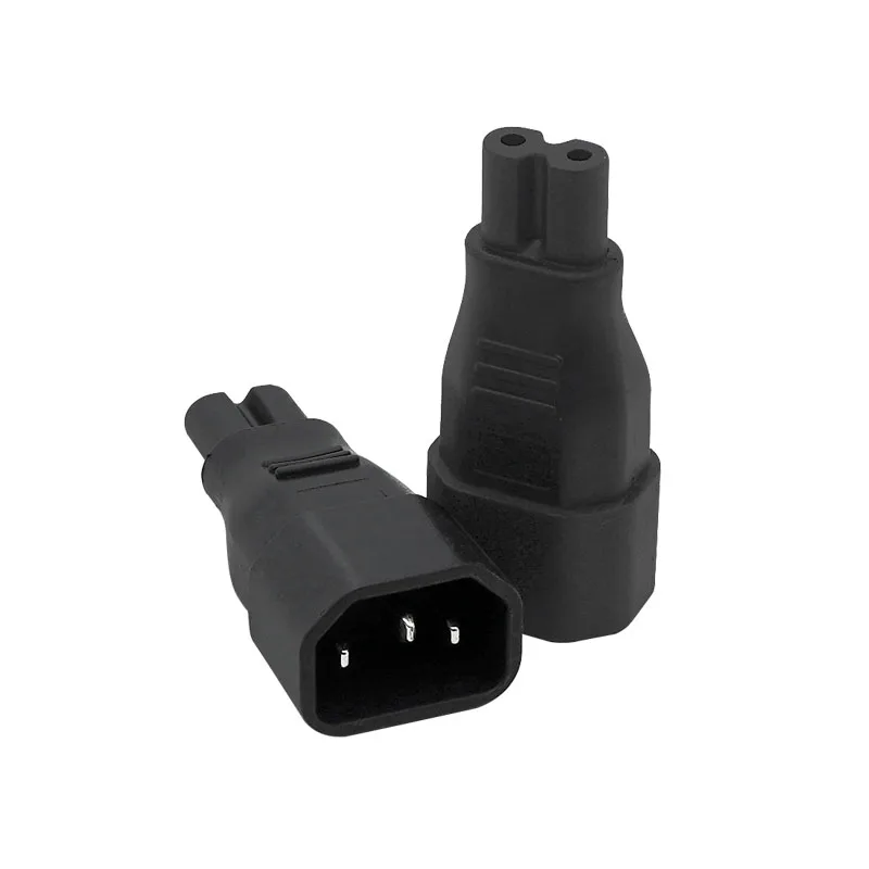1PCS IEC 320 Kettle 3-Pin C14 Male To C7 Female Power Converter Adapter Plug-Socket