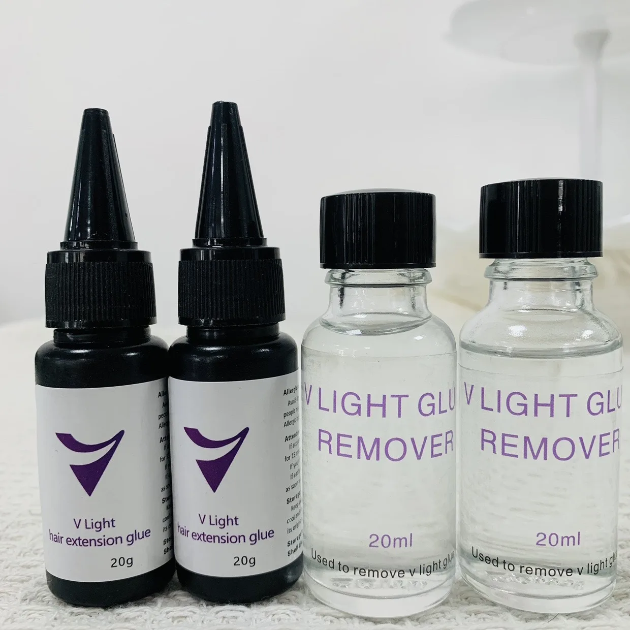 Tecnologia V-Light Colla per parrucche per estensioni dei capelli Colla per estensioni dei capelli V-Light Dispositivo di rimozione delle estensioni adesive 20 g per l'installazione di parrucche