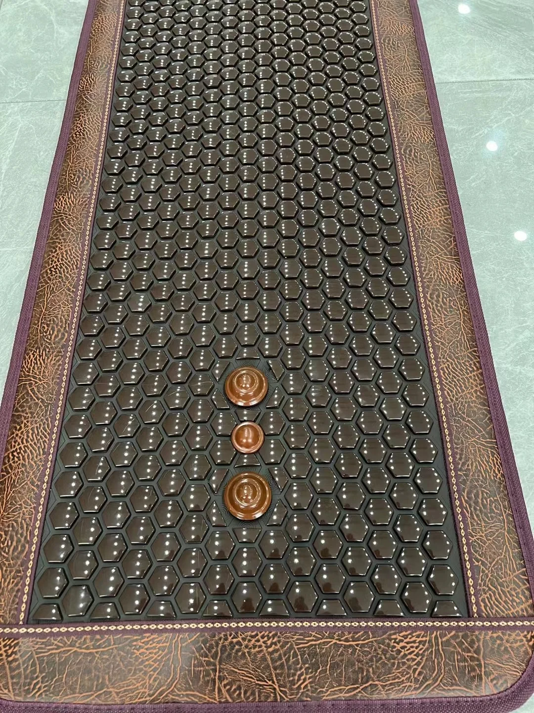 Factory Far Infrared Brown And Grey High Quality  Heating Mat Hot Tourmaline Stone Healing Therapy Product OEM