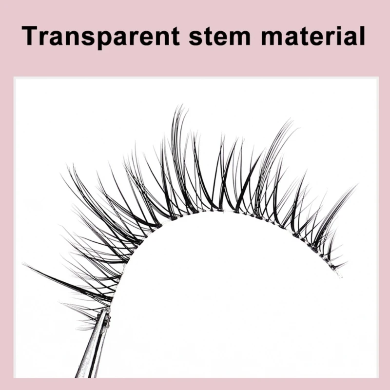 2 쌍 클리어 밴드 속눈썹 자연 긴 3D 전경이 밍크 속눈썹 경량 보이지 않는 밴드 눈 속눈썹 가짜 속눈썹