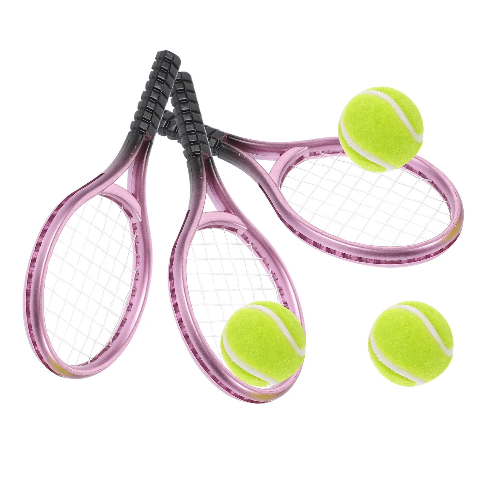 Pink Miniature Tennis Racket Model Toy For House Decor Mini Tennis Set Doll Accessories Children Room Play Electronic Toys