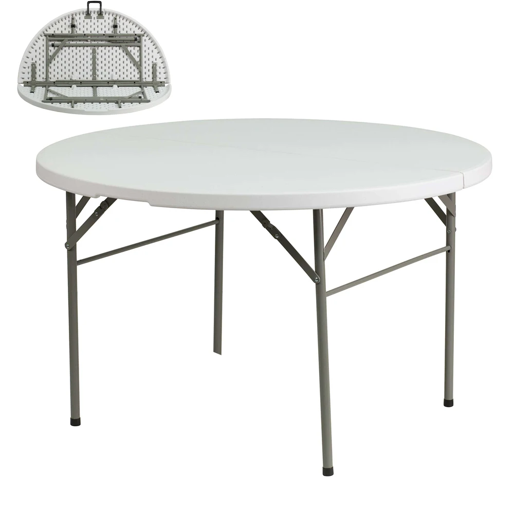 طاولة قابلة للطي شديدة التحمل مقاس 60 بوصة لولائم الجرانيت في الداخل |   طاولة بلاستيكية تتسع لـ 10 أشخاص لحفلات الزفاف الخارجية والحفلات والمناسبات