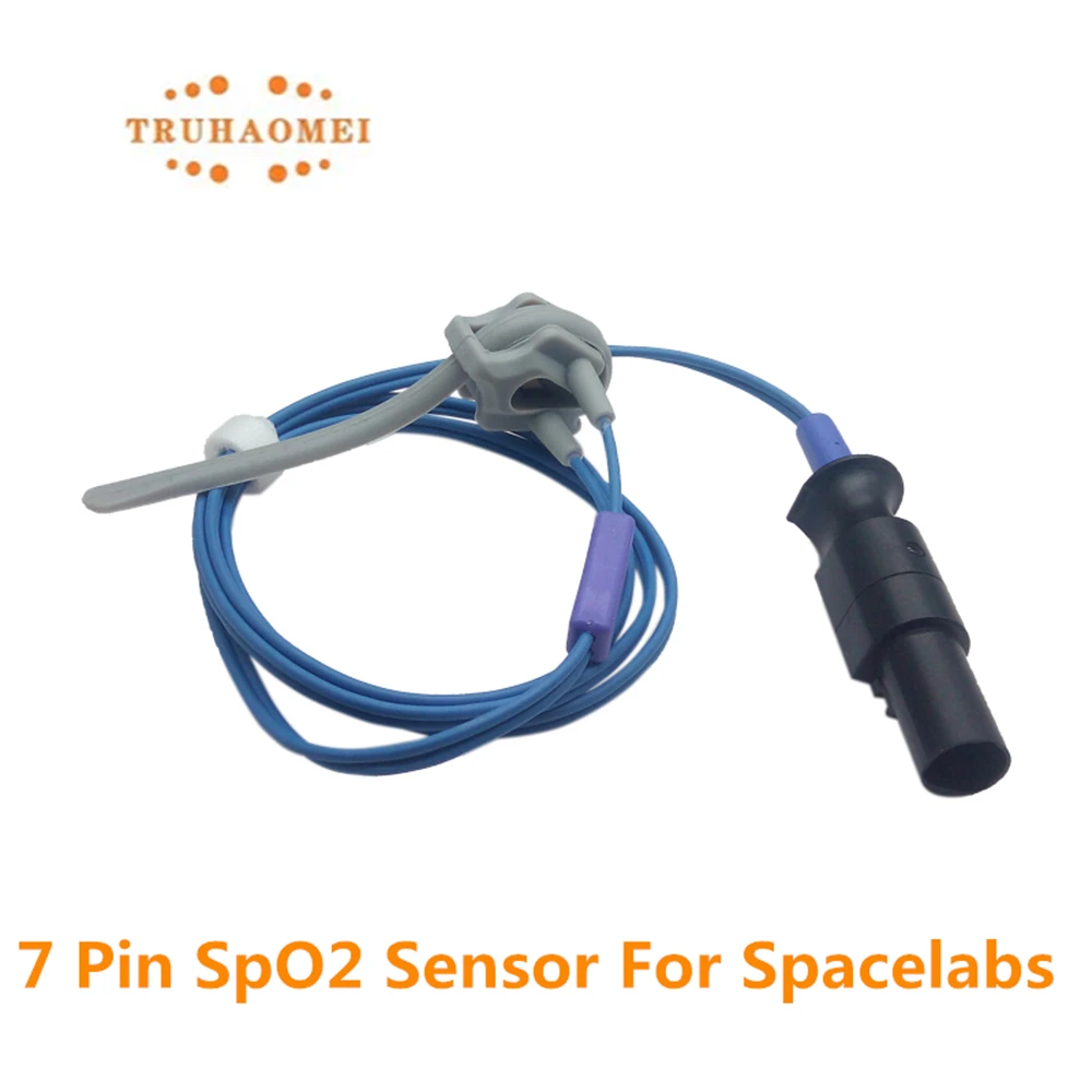 015-0130-00 7 Pin SpO2 Sensor Adult Child Neonates Veterinary Types For Spacelabs Ultraview 90496 Patient Monitor