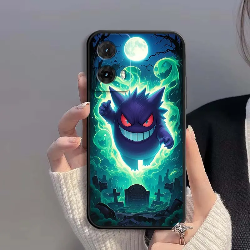 P-P-Pikachuss أنيمي لطيف لموتورولا G85 حافة 50 G24 G35 G14 G04 40 G72 G34 G G54 G13 G32 5G غطاء الهاتف الأسود