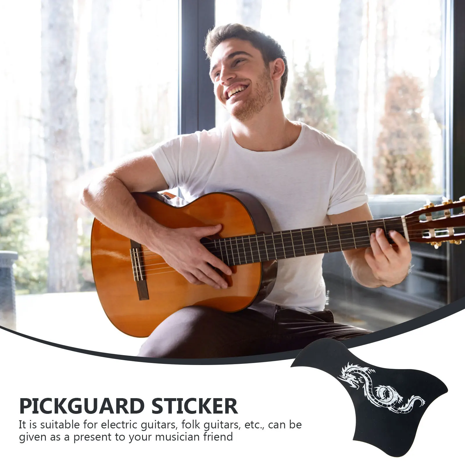 

10pcs Guitar Pickguard Adhesive Sticker Folk Electric Scratch Protection Accessories Dragon Design Easy Install