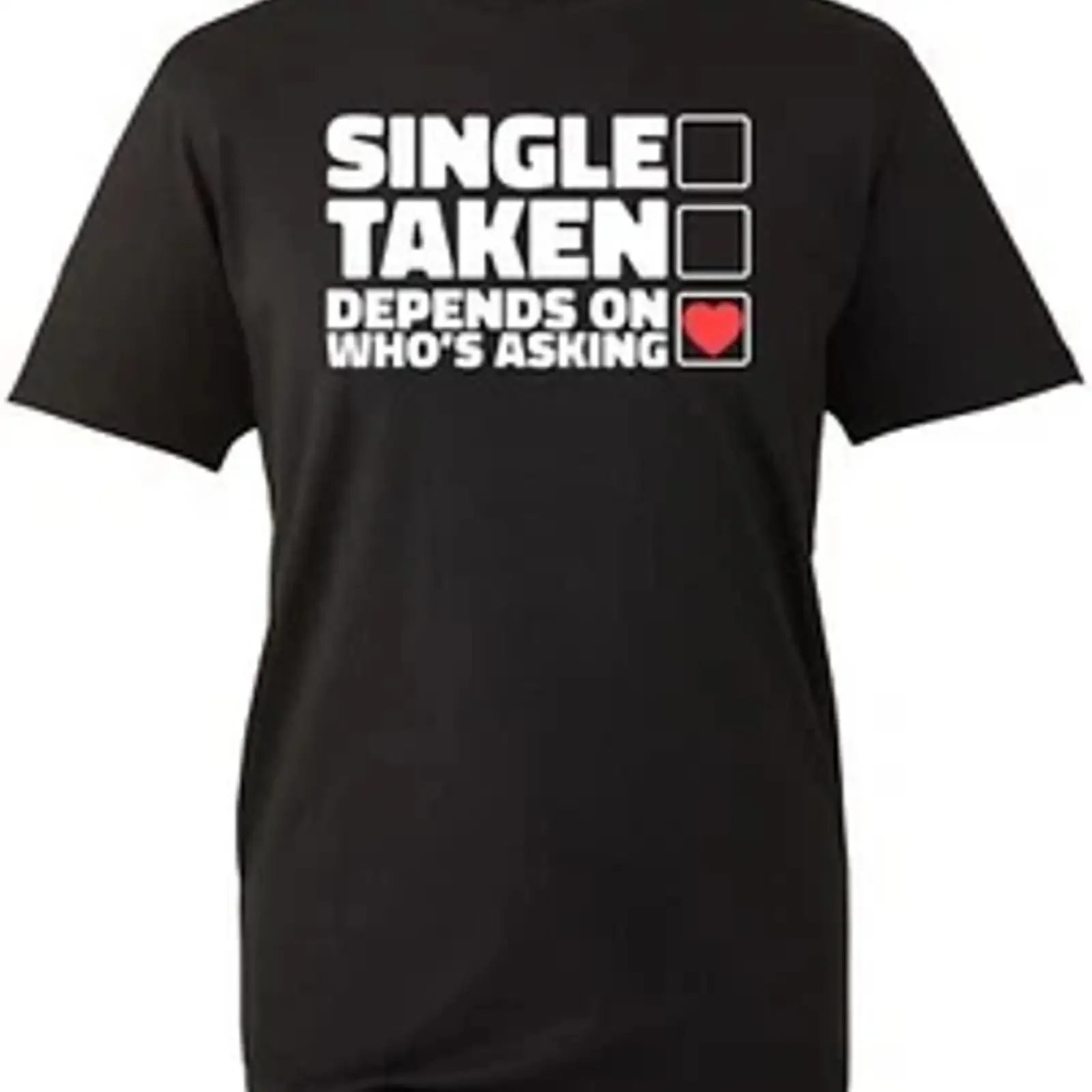 Single Taken Depends On T Shirt Who's Asking Saying Bachelor Top vintage Washed Top For Everyday Wear Breathable Casual
