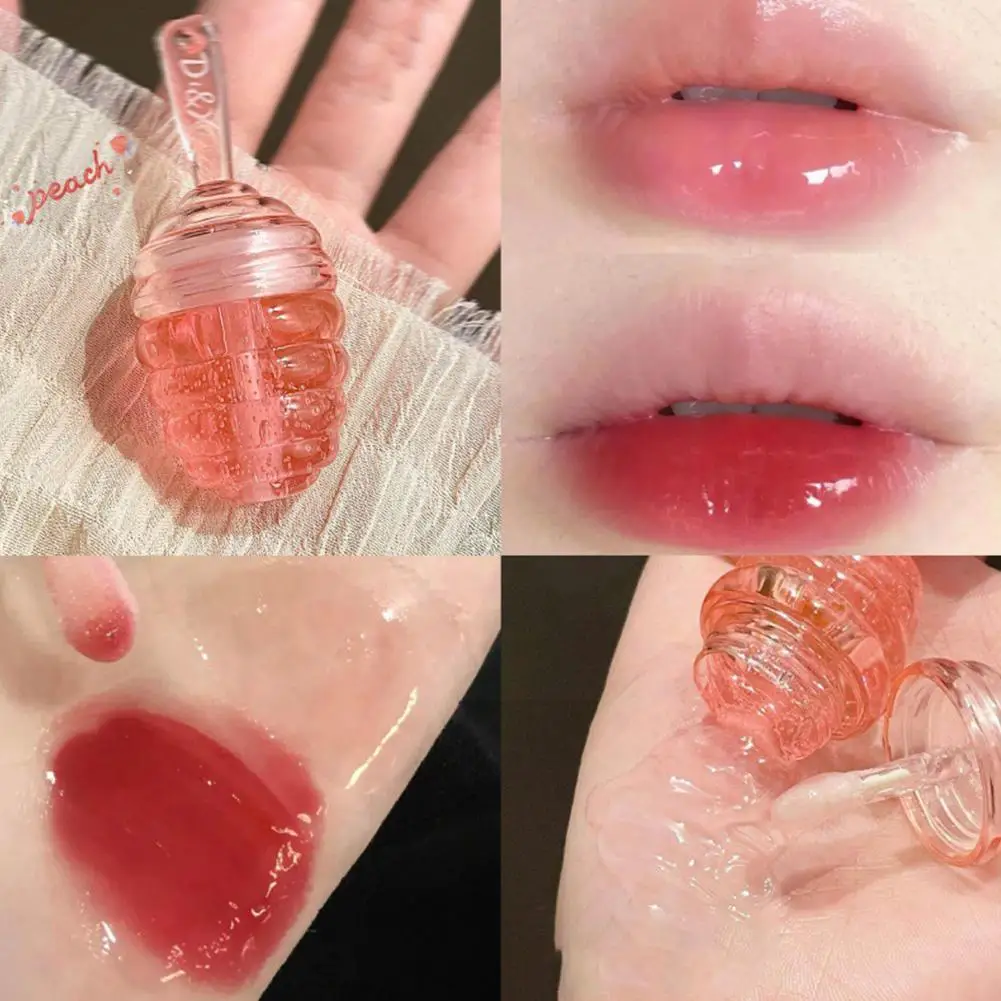 Honey Pot Fruit Lip Oil, Long Lasting Hidratante Maquiagem Óleo Líquido, Transparente Cosméticos Lip Gloss, E7l7