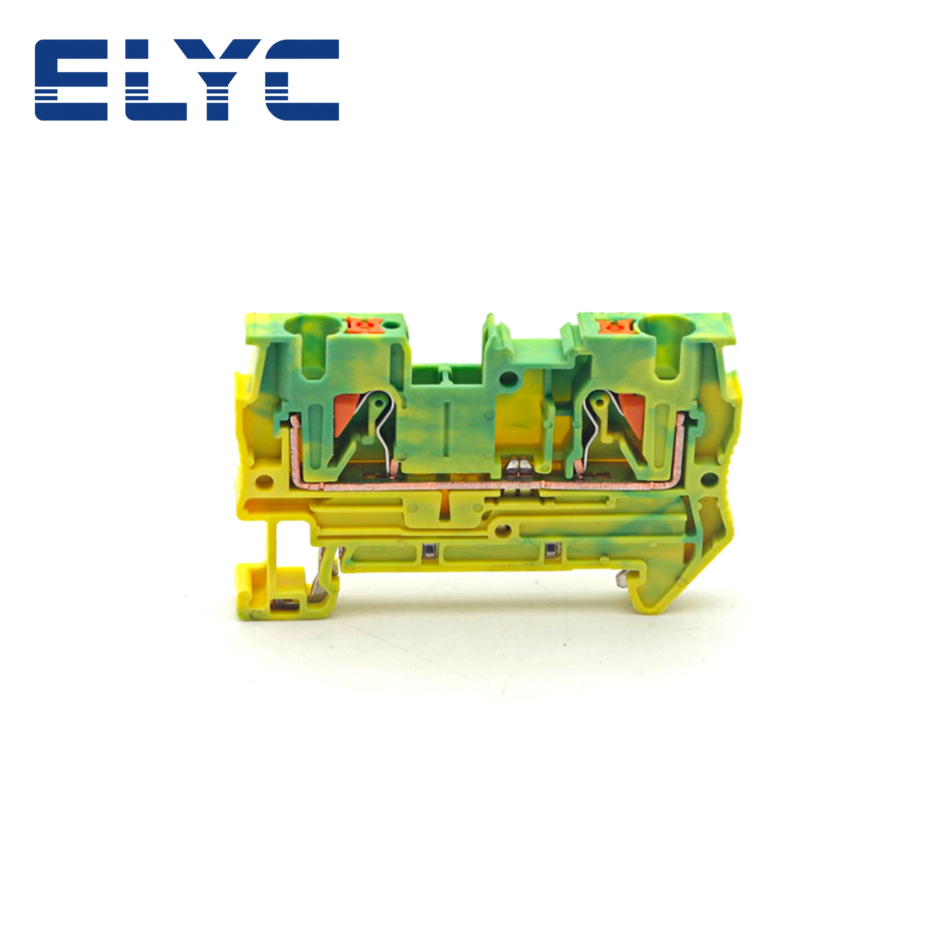 50Pcs PT4-PE Push-in Ground Feed-Through Protective Earth Strip Plug Wire Electrical Connector Din Rail Terminal Block PT 4-PE