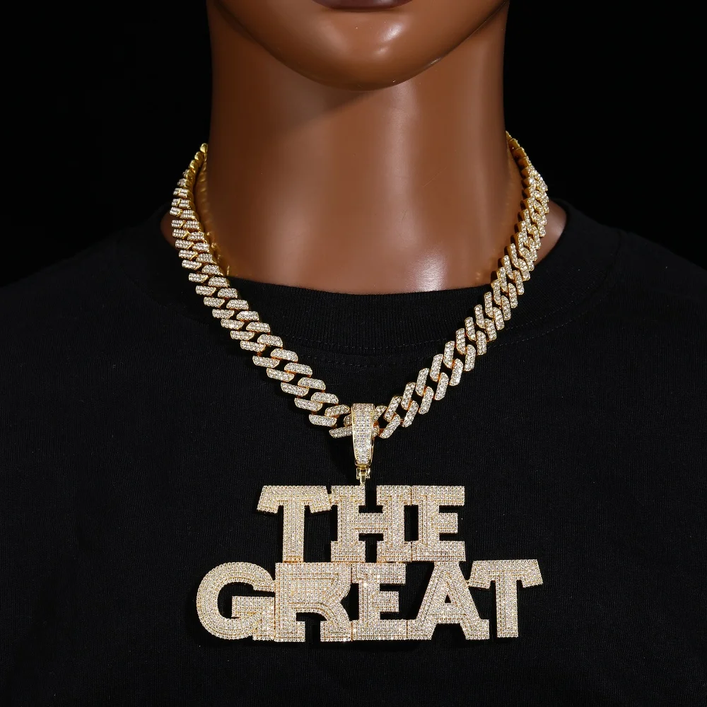 

Custom Zircon Name Pendant Paved Iced Out Cubic Zirconia Personalized Letter Necklace Hiphop Jewelry Gift For Men Luxury Item