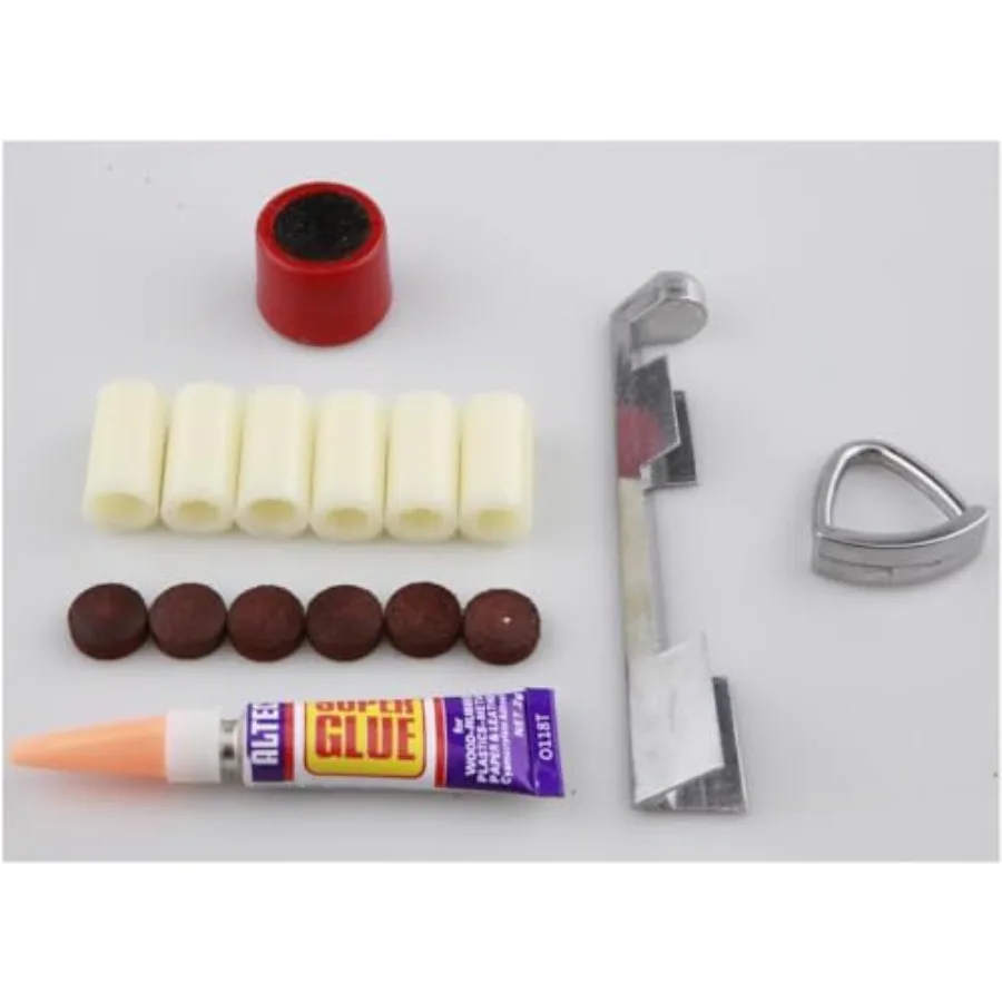 

15 Pack Cue Stick Tip Repair Kit, Cue Tips Accessorie, Include 6 Pool Cue Tips, 6 Pool Cue Repairers, 1 Billiard Cue Clamp, 1 C