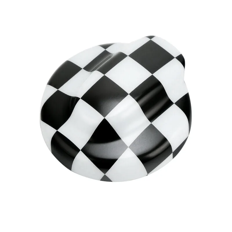 ABS Fuel Tank Filler Protection Cover Gas Cap Cover Trim Decor for Mini Cooper R55 R56 2.0T Black/White Checkered