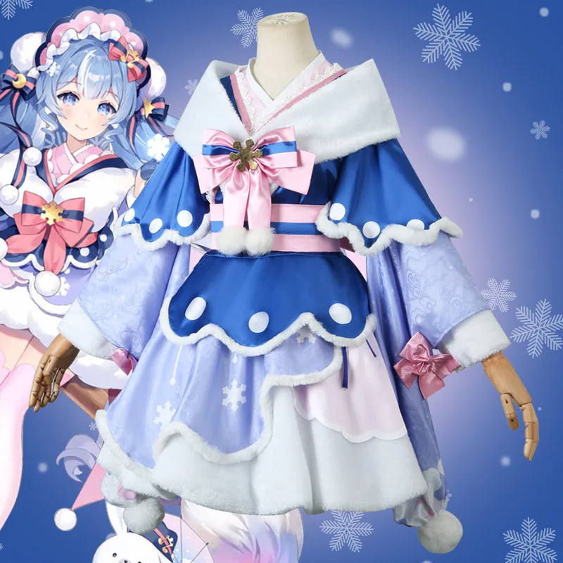 Cosplay Miku Cosplay Halloween Role Play Party Uniform Cute Dress Halloween Winter 2023 Snow Miku S-2xl