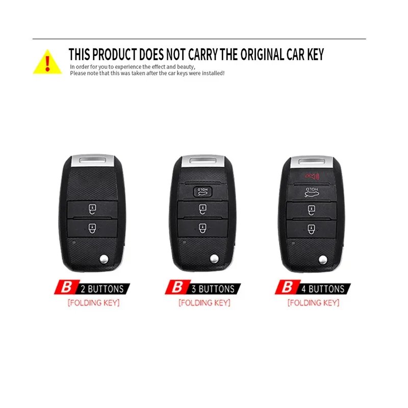 2 3 4 Bottons Metal Car Key Cover Fob Case Shell for For Kia KIA K2 K3 K5 Carens Cerato Forte Cadenza