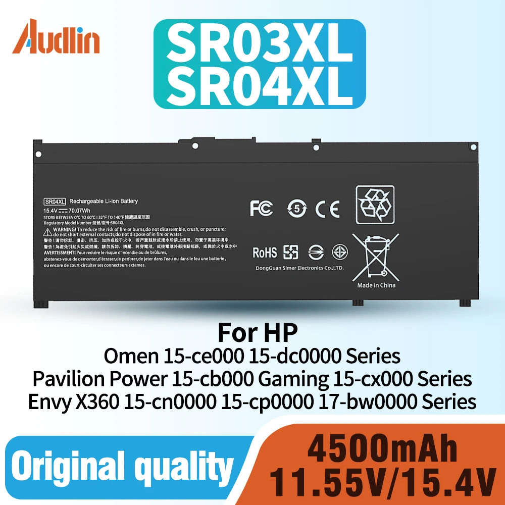 

SR04XL SR03XL Laptop Battery for HP Omen 15-CE0XX 15-DC0XX Series 15-CE009LA 15-CE015DX Pavilion 15-CB0XX 15-CX0XX 15-CB041NR