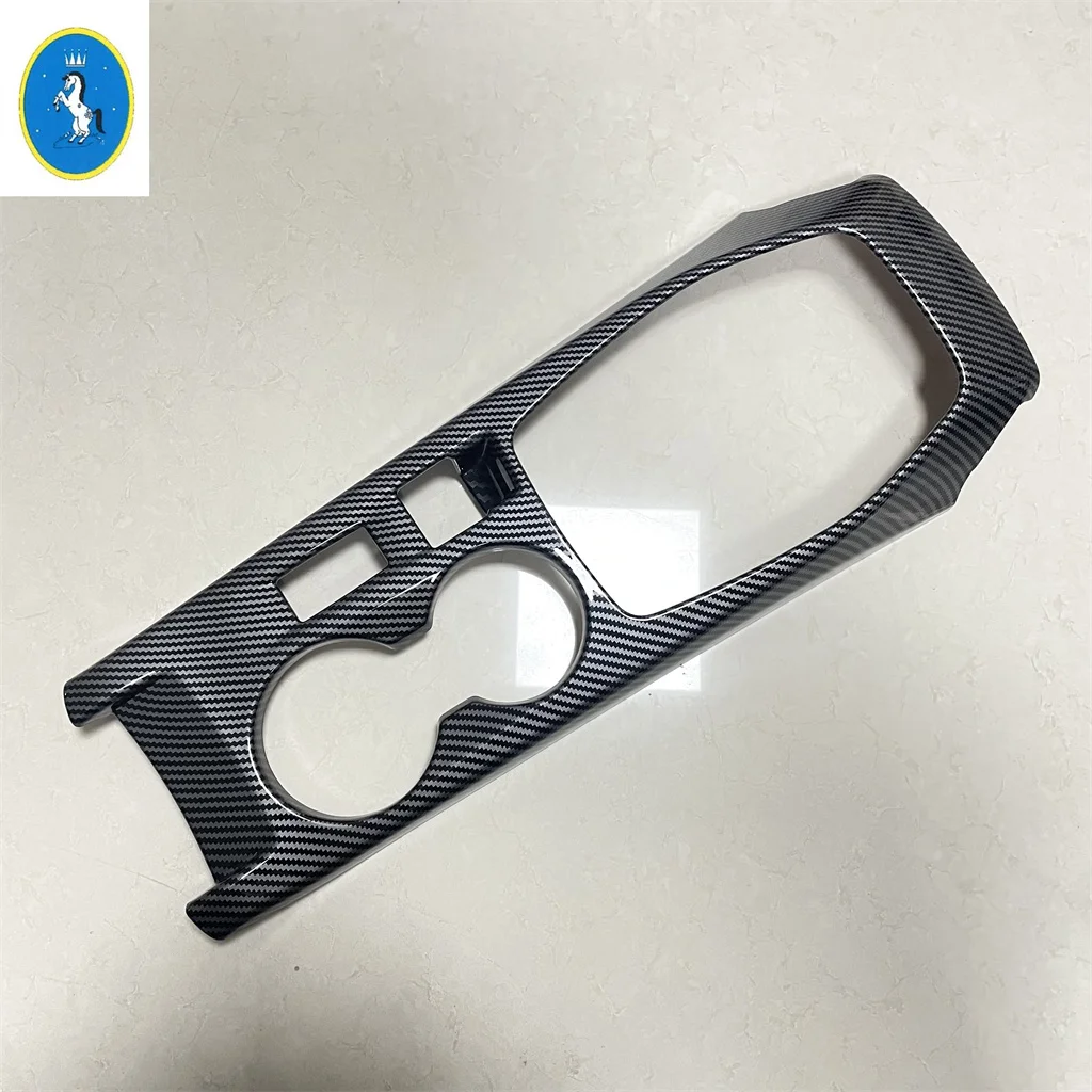 

ABS Carbon Fiber Central Control Gear Shift Panel Water Cup Frame Decoration Accessories Cover Trim For Peugeot 208 2020 - 2025