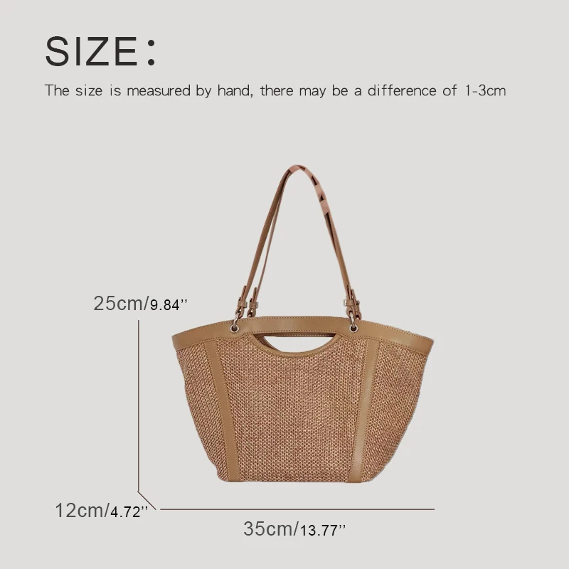 MEDIOW Bohemian Beach Tote Bags For Women Luxury Designer Handbag And Purse 2024 New In Papyrus Woven With Inner Pocket Shoulder