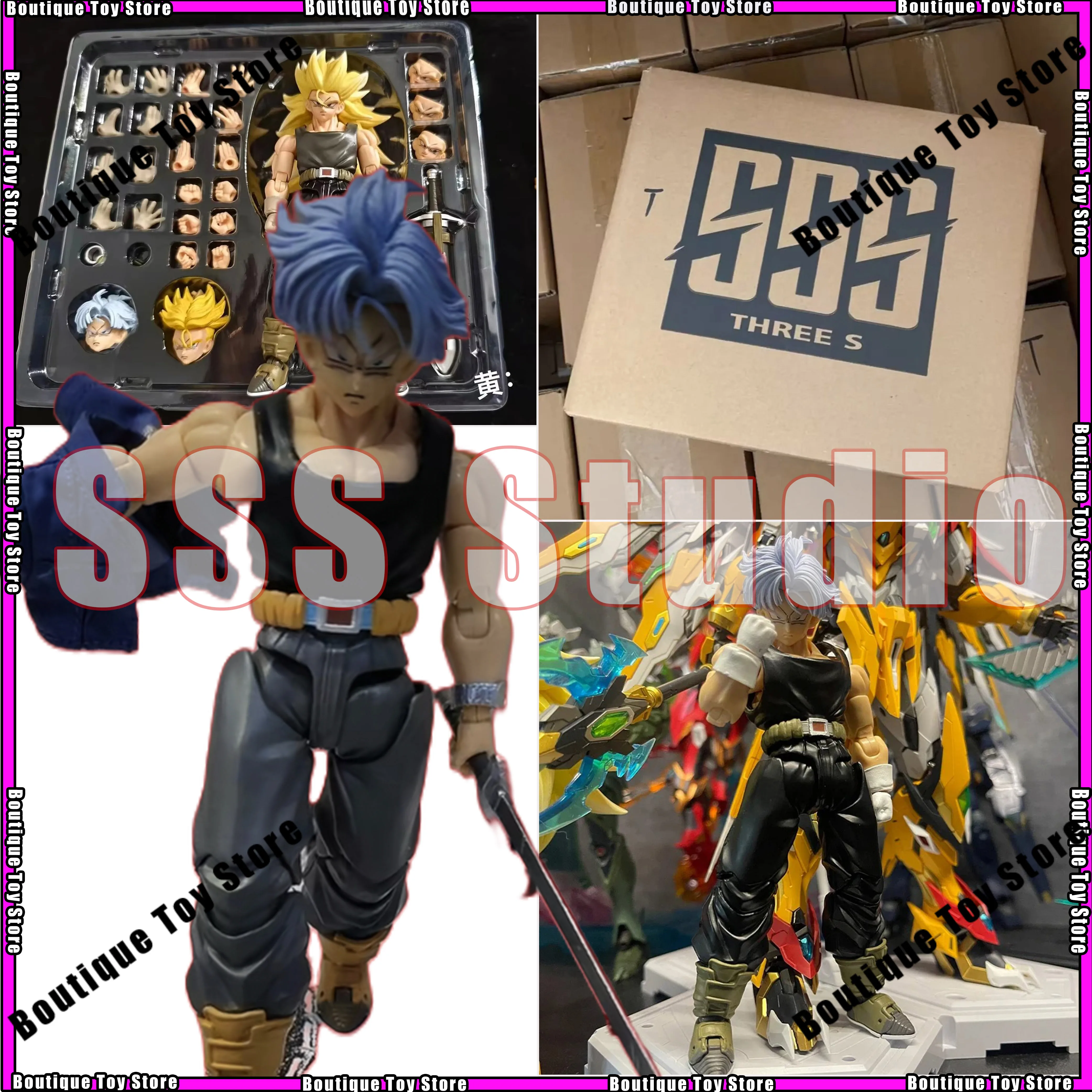 

В НАЛИЧИИ НОВЫЙ SSS Studio Dragon Dbz S.H.F Figuarts SHF Dragon Son Trunks Ssj3 Super Saiyan 3, аниме-фигурка, игрушка, модель, подарки
