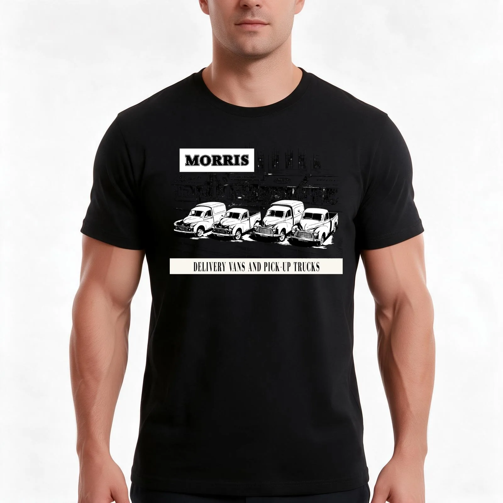 MORRIS MINOR VAN T-Shirt, Summer Casual Cotton Tee, Oversized Streetwear Tops, Vintage Graphic Print, Loose Fit Short Sleeve