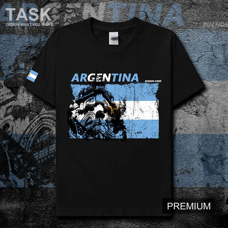 Argentina May-Square National Logo Building Flag Printed T-Shirt Summer Cotton O-Neck Short Sleeve Men's T Shirt Size S-3XL