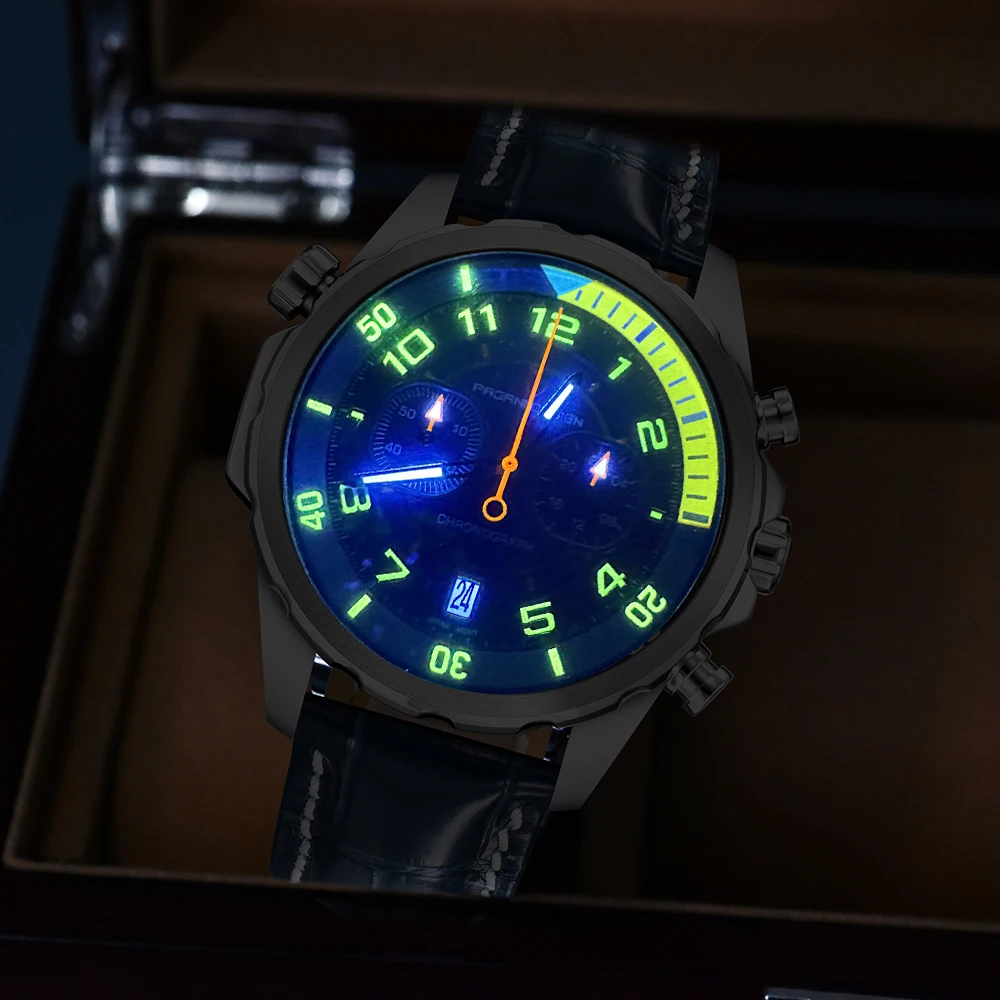 2025 New PAGANI DESIGN Luxury Sports LeatherWatch Waterproof Luminous Sapphire Glass Watch Holiday Gift Watches for Man+Gift Box