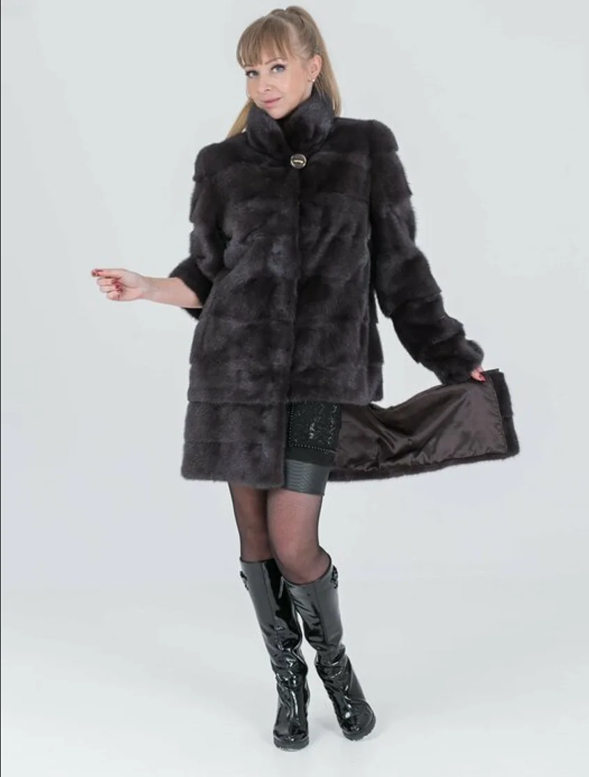 

Real mink fur coat natural women's winter long leather jacket luxury women's clothing 2025 mink fur coat women's bottom detachab