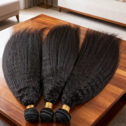 15A Kinky Straight 30 Inch Indian 3 Bundles Raw Virgin 100% Human Hair Unprocessed Yaki Straight Double Weft Bulk Braiding Hair