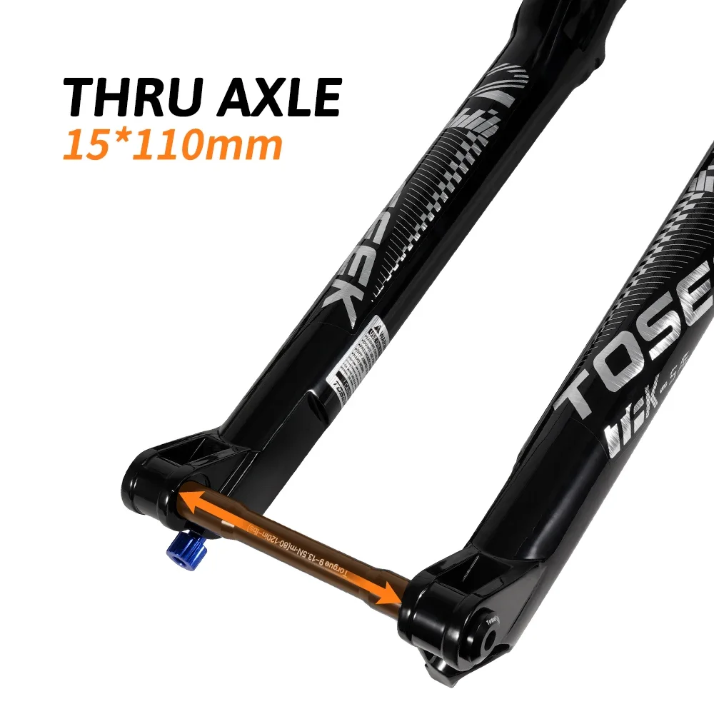 TOSEEK NEW Thru Axle Magnesium Alloy MTB Fork 27.5/ 29 Er Inch Line Control Mountain Bike 15*110 Mm Air Suspension Bicycle Fork