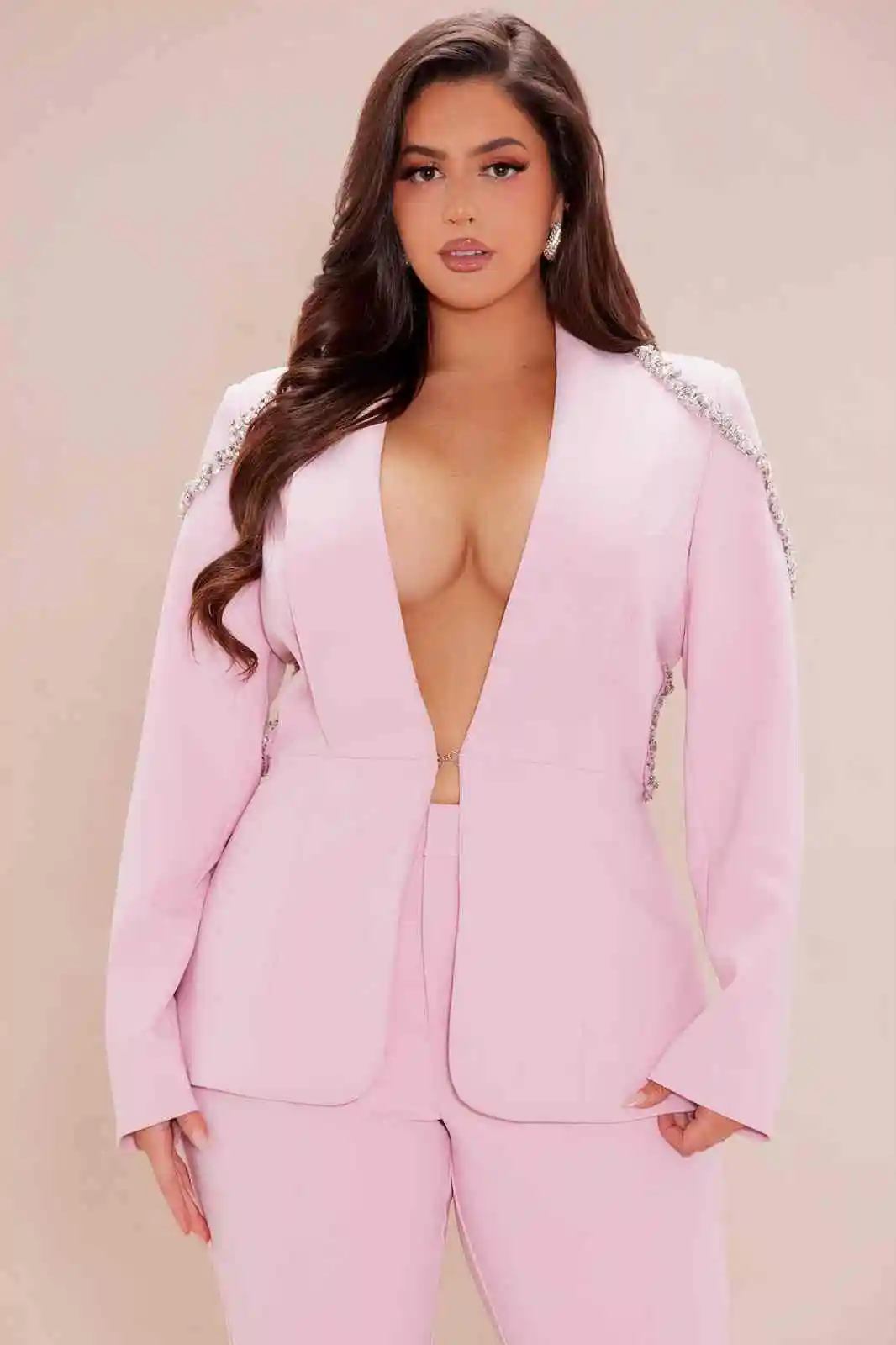Customized Women Suits Long Sleeve Shawl Collar Diamond Classic 2 Pieces Jacket Short Pants Slim Fit Dresses