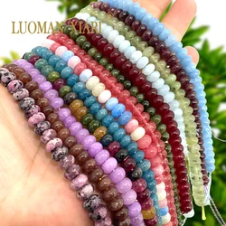 5x8MM Abacus Natural Chalcedony Aquamarine Tourmaline Ruby Quartz Stone Loose Spacer Bead for Jewelry Make Diy Bracelet Earrings