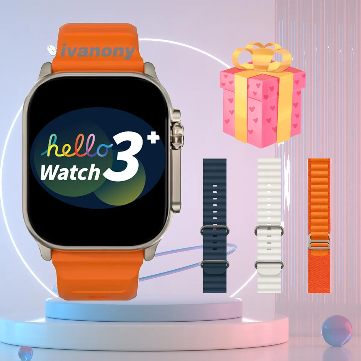 Reloj inteligente Original Hello Watch 3 Plus, 49mm, Bluetooth, brújula de llamada, libro electrónico, álbum de fotos, pantalla Amoled, reloj inteligente para hombres y mujeres