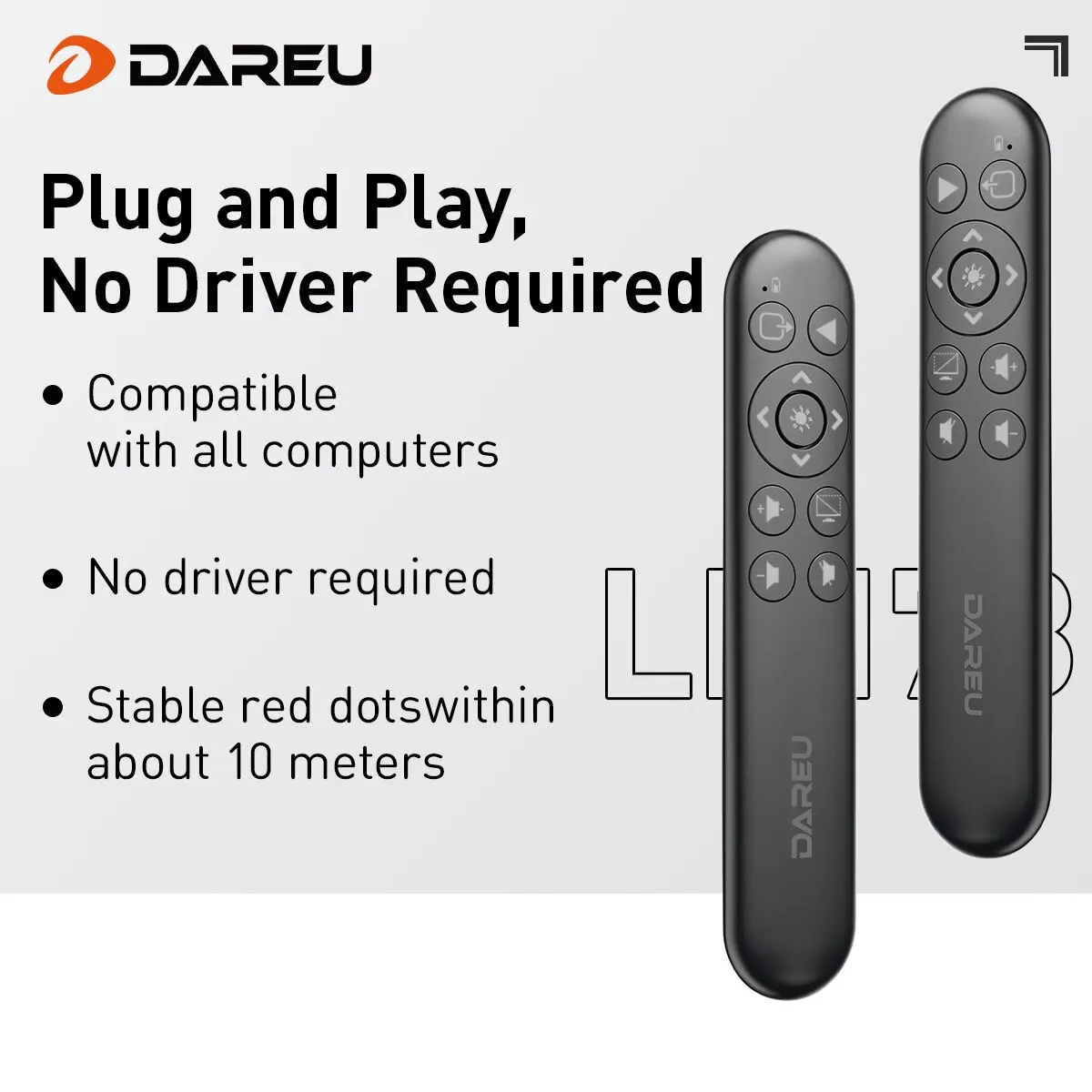 DAREU Wireless Presenter PPT Page Turner USB Pointer with Remote Control Infrared Presenter Pen For Projector Powerpoint Slide