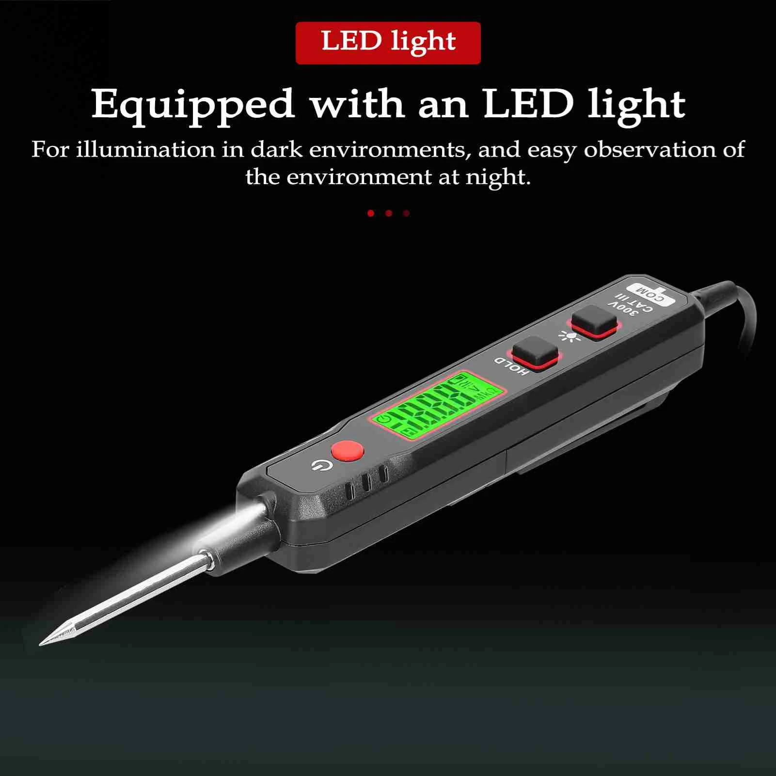 Pen Type Voltage Tester 0.8-100V Voltage Detector Voltage Detecting Device LCD Digital Display Car Maintenance Circuit Detector