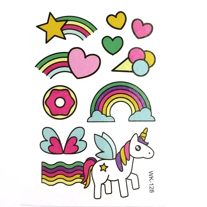 

1/10 листов, детская мультяшная серия, временная татуировка с мультяшными животными, поддельные татуировки, наклейка, боди-арт, рука, нога для детей