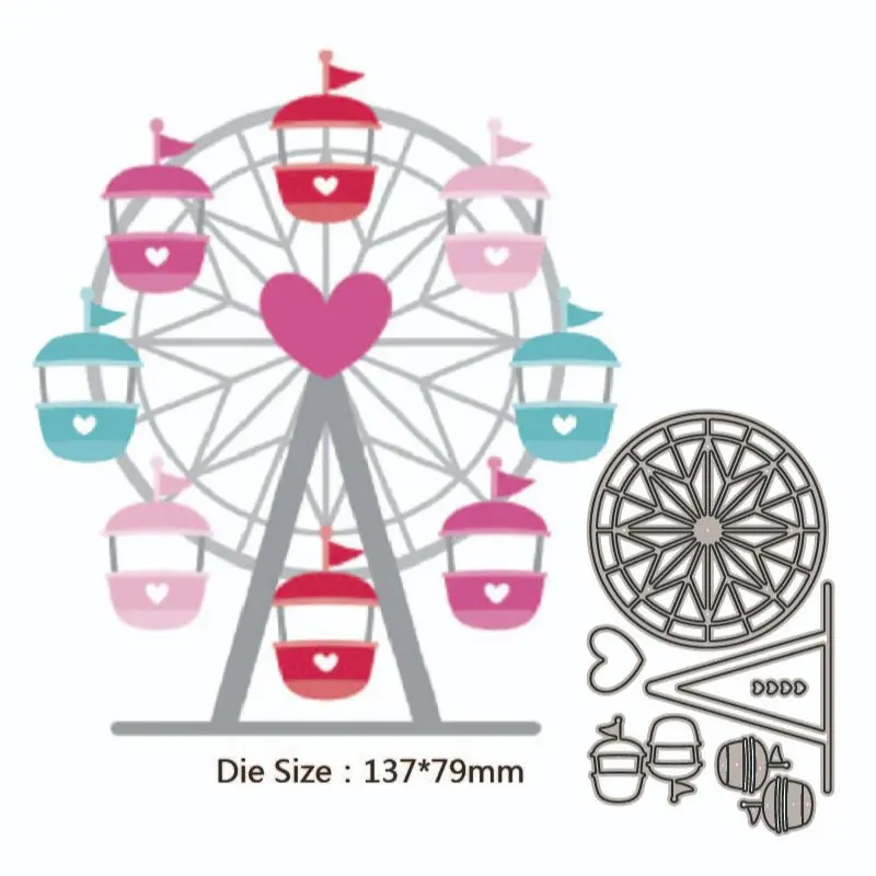 ferris wheel Shaped Shaker Metal Cutting Layered Die Scrapbook Die Photo Album Decoration DIY Card Craft 2022