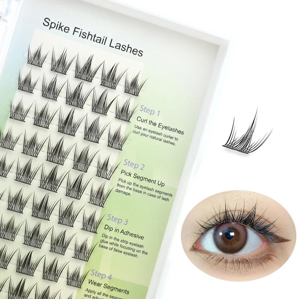 

Double Fishtail Self-grafting False Eyelashes Makeup Lash Extension Individual manga Eyelash Extension Self-making DIY