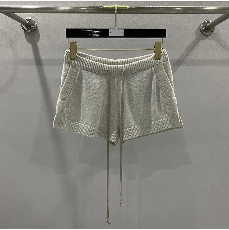 2025SS High Street Knitted Comfortable Woolen Casual Shorts Women Fashion Pants Y2k Clothes Women's Clothing