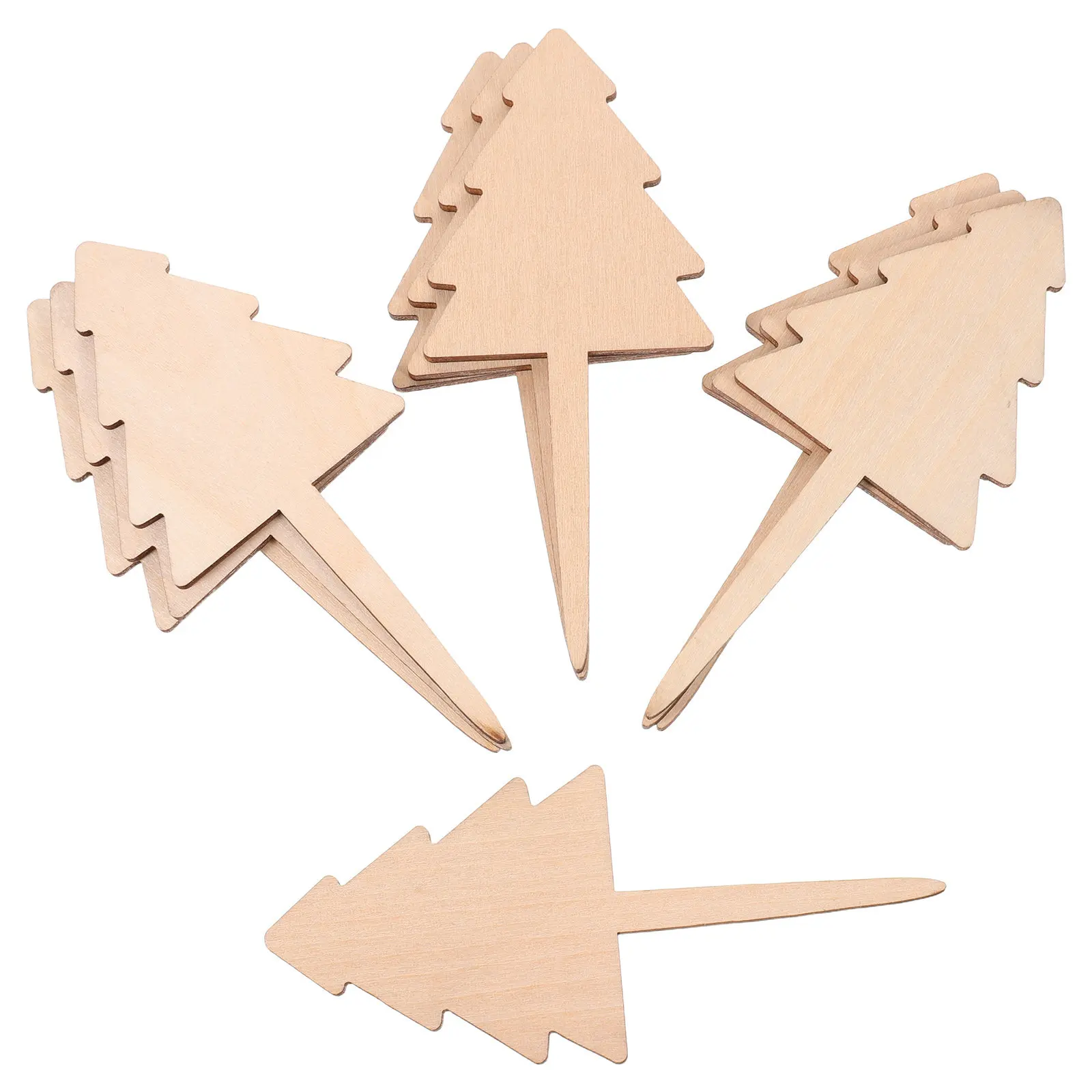 10Pcs Tree Design Bamboo Plant Labels Garden Stakes Weatherproof Blank Surface Plant Markers for Outdoor Indoor Plants Vegetable