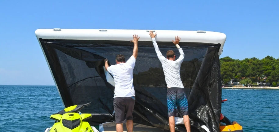 قاعدة سباحة عائمة لحمام السباحة البحري من مادة PVC قابلة للنفخ مع شبكة #2