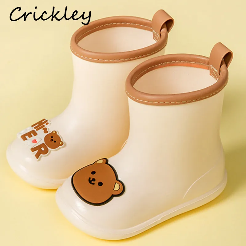 3D Cartoon Boys Girls Rain Boots Dinosaur Rabbit Children Water Shoes EVA Soft Waterproof Non Slip Toddler Kids Short Rainboots