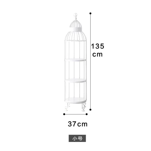 Wrought Iron Living Room Birdcage Flower Racks Outdoor Home Flower Stand Study Plant Shelf Coffee Shop Multi-layer Bookshelf