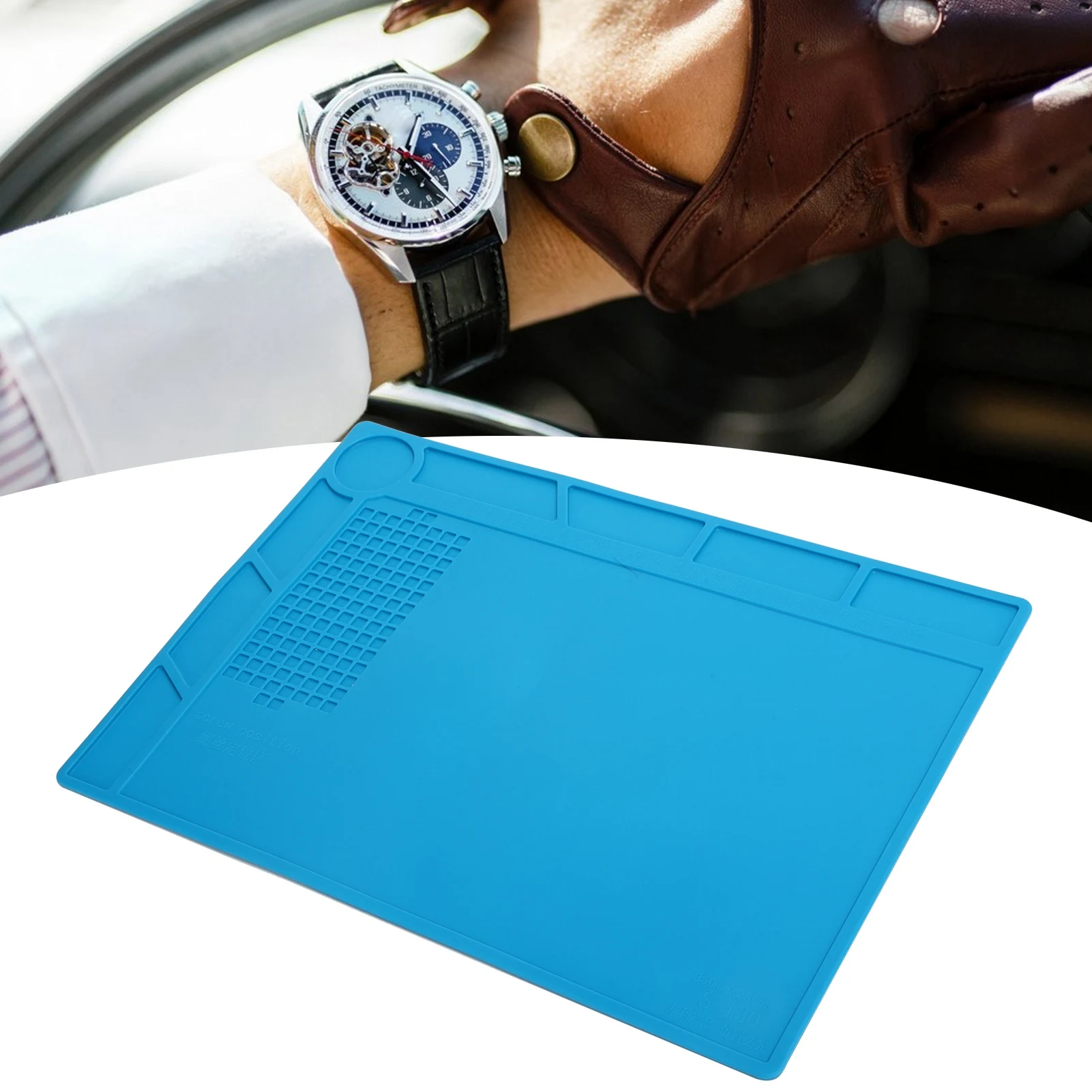 Professional Rubber Watch Repair Mat Non Slip Watchmaker Work Pad Tool Accessory